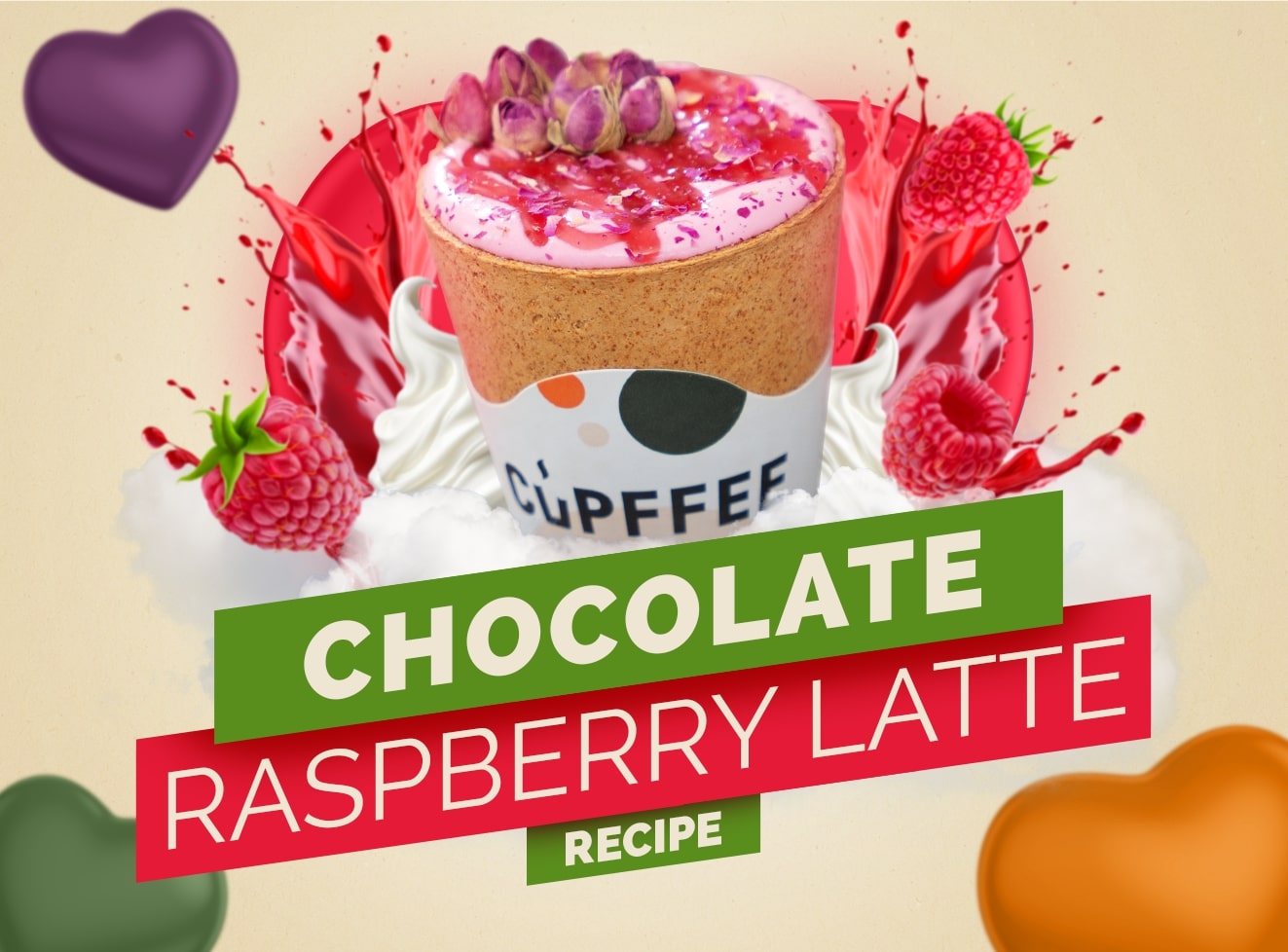 Cupffee's Valentine's Day Delight: Raspberry & Chocolate Latte