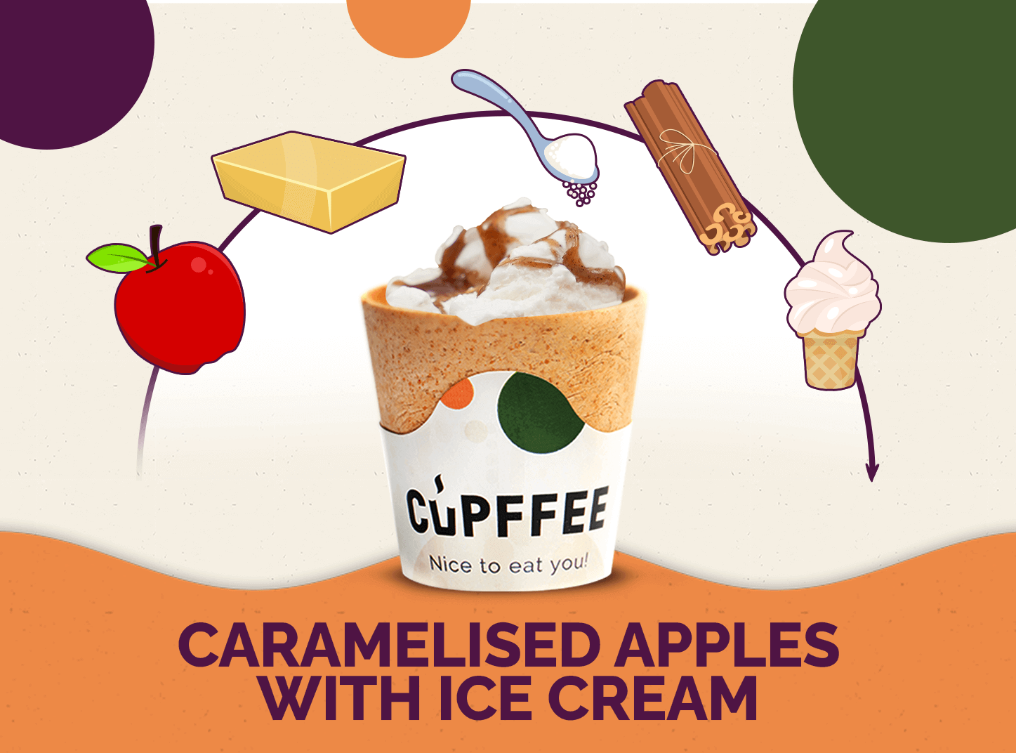 Caramelized Apples with Ice Cream